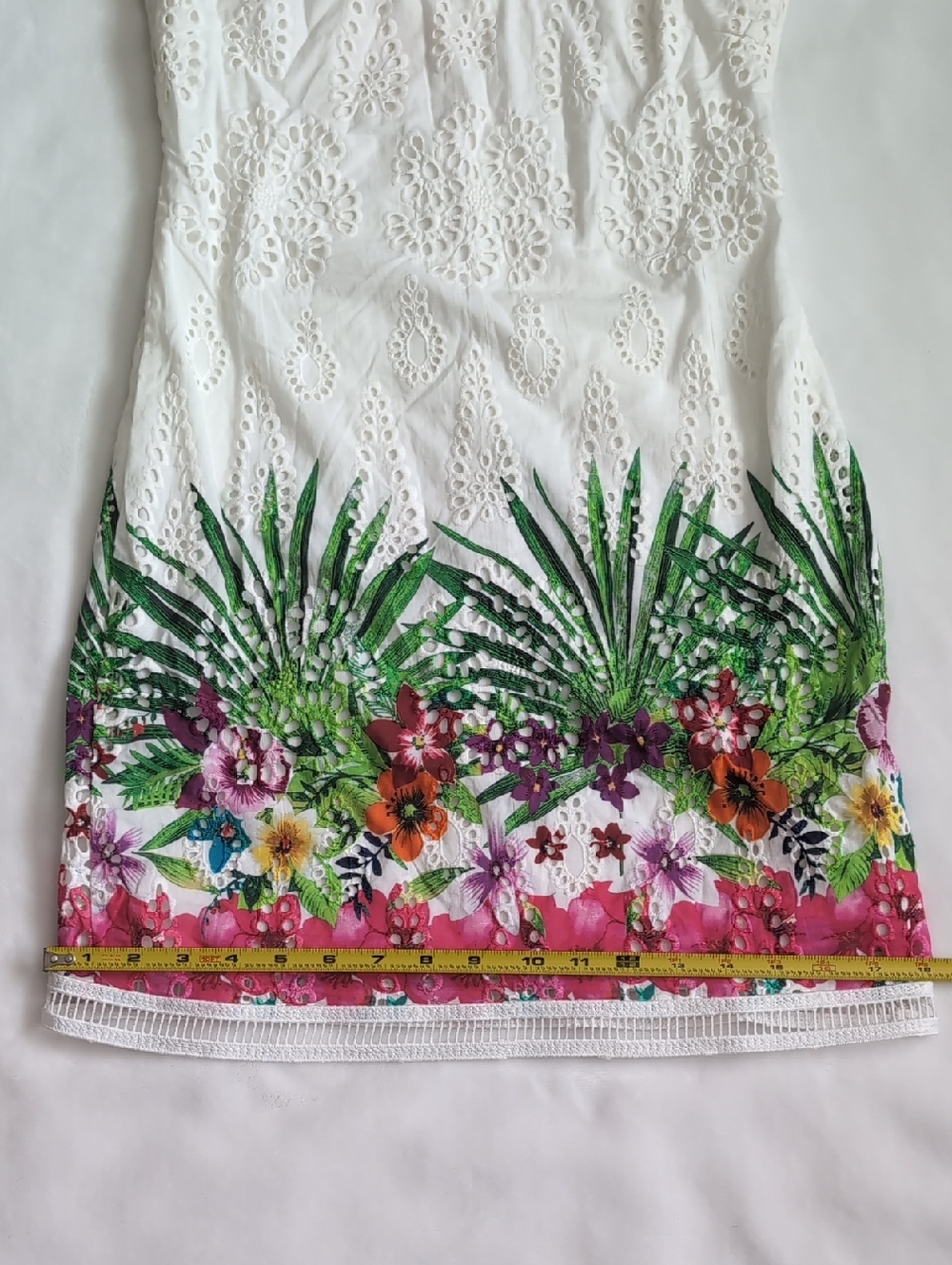 Desigual Floral Vest DENVER Eyelet Dress with Tropical Floral Design 🌴 Size 2 - Picture 12 of 16